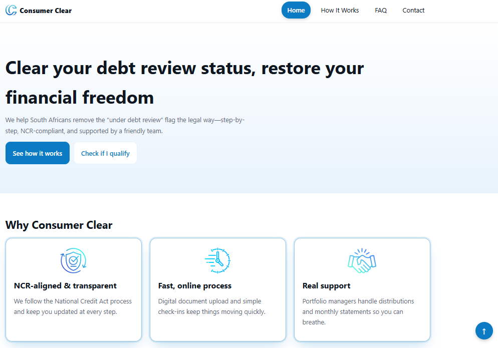 Consumer Clear website